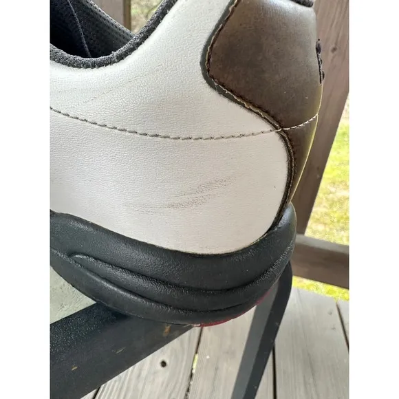 FootJoy Golf Shoes Saddle Leather Spiked EXZONE White Brown Mens 10.5W