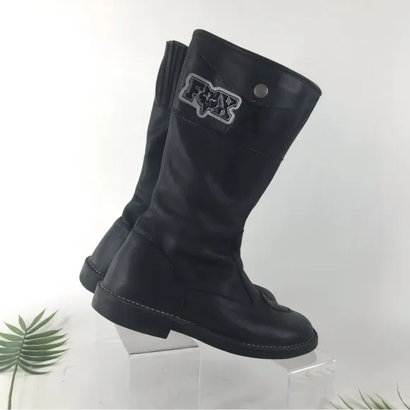 Fox Racing Super Rider Black Leather Street Mortocycle Boots Mens Size 10 Korea