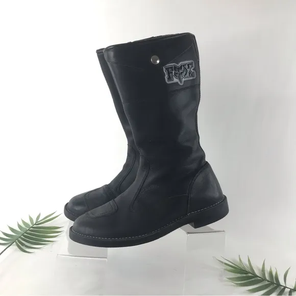 Fox Racing Super Rider Black Leather Street Mortocycle Boots Mens Size 10 Korea