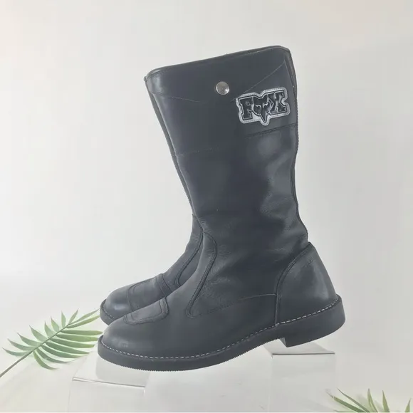 Fox Racing Super Rider Black Leather Street Mortocycle Boots Mens Size 10 Korea