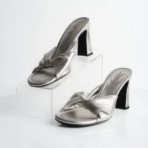 Frame Womens Le Carver Knotted Metallic Leather Mules Sandals US 9.5 EU 40.5