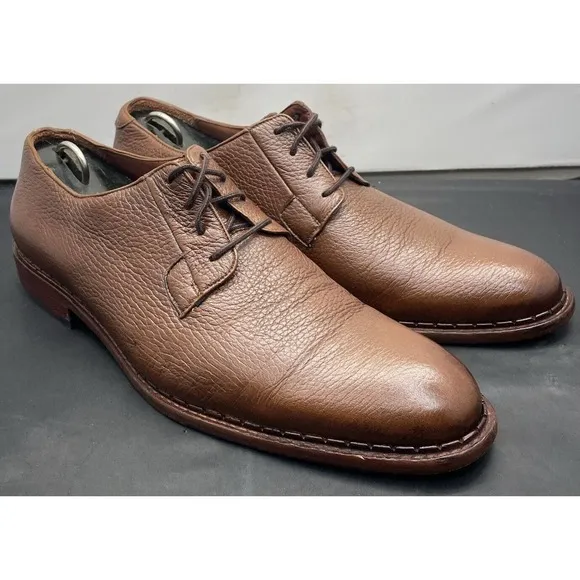 FRANCO CUADRA Chestnut Brown Derby Shoes Genuine Deer Leather Fast Ship Mens 9