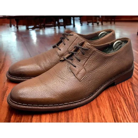 FRANCO CUADRA Chestnut Brown Derby Shoes Genuine Deer Leather Fast Ship Mens 9