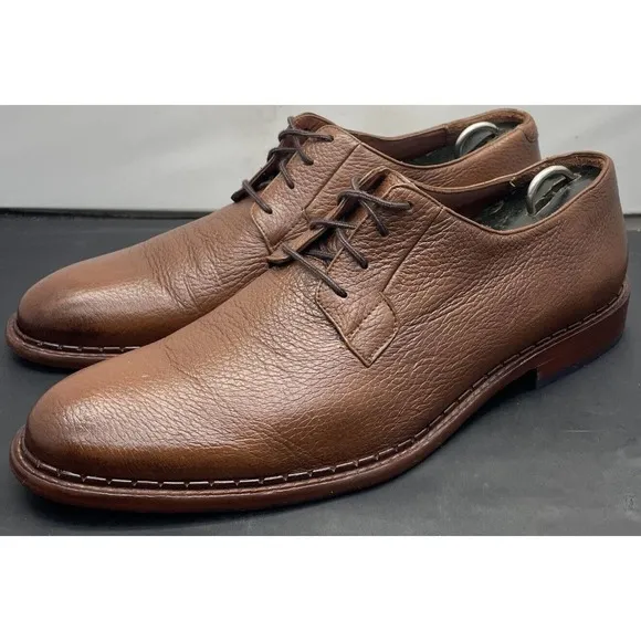 FRANCO CUADRA Chestnut Brown Derby Shoes Genuine Deer Leather Fast Ship Mens 9