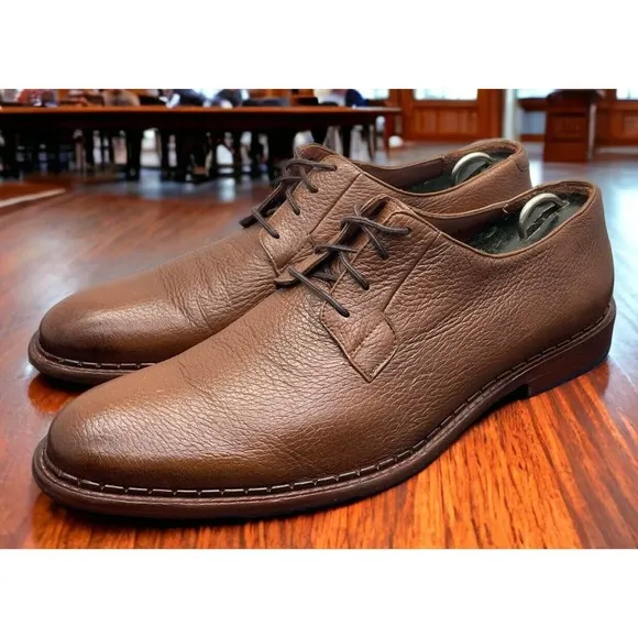FRANCO CUADRA Chestnut Brown Derby Shoes Genuine Deer Leather Fast Ship Mens 9