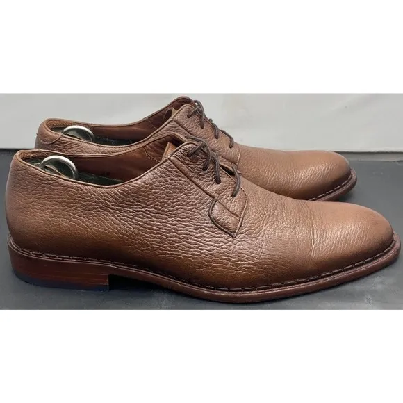 FRANCO CUADRA Chestnut Brown Derby Shoes Genuine Deer Leather Fast Ship Mens 9