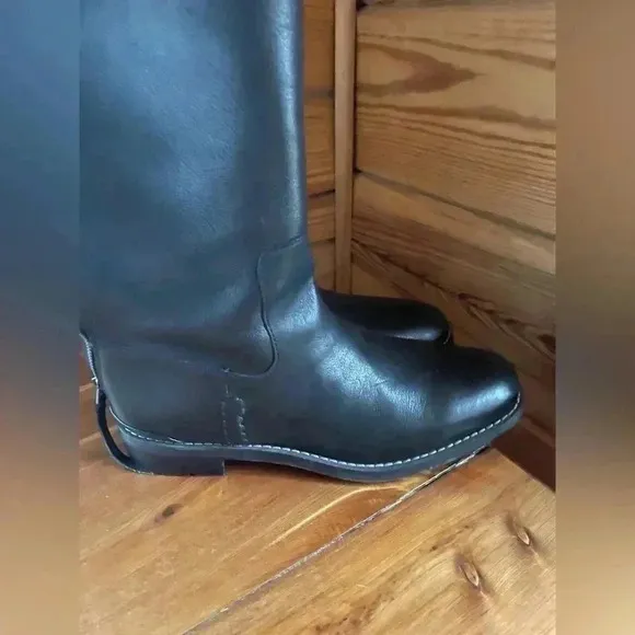 Franco Sarto Over the Knee Black Zip Leather Boots size 7.5​​​