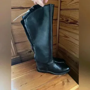 Franco Sarto Over the Knee Black Zip Leather Boots size 7.5​​​