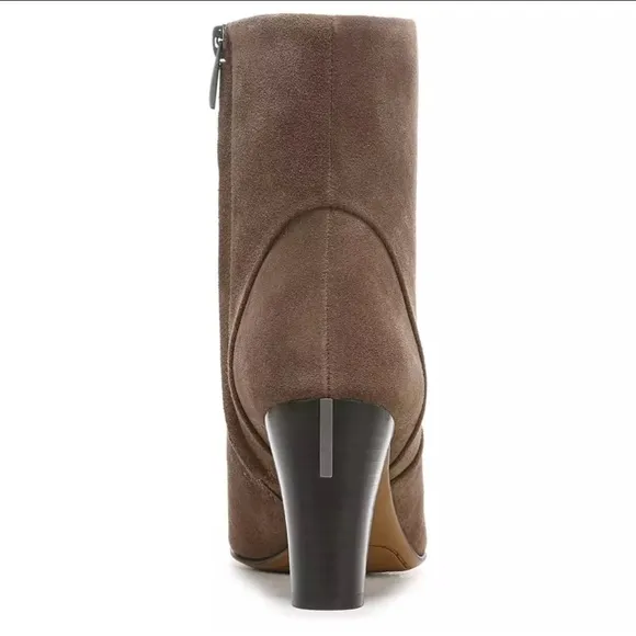 Franco Sarto Womens Taupe Pia Block Heel Booties Boots Shoes Size 7 NWOB