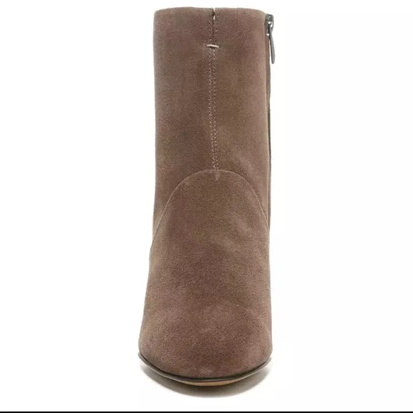 Franco Sarto Womens Taupe Pia Block Heel Booties Boots Shoes Size 7 NWOB