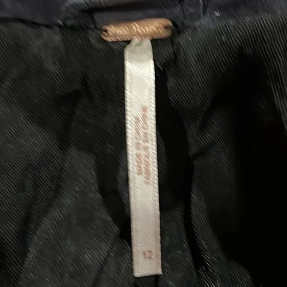 Free People Blue Vegan Leather/Suede Moto Jacket – Size Large