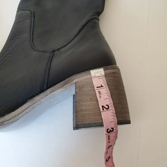 Free People Essential Tall Slouch Black Leather Boots Women’s Size 40 US 10