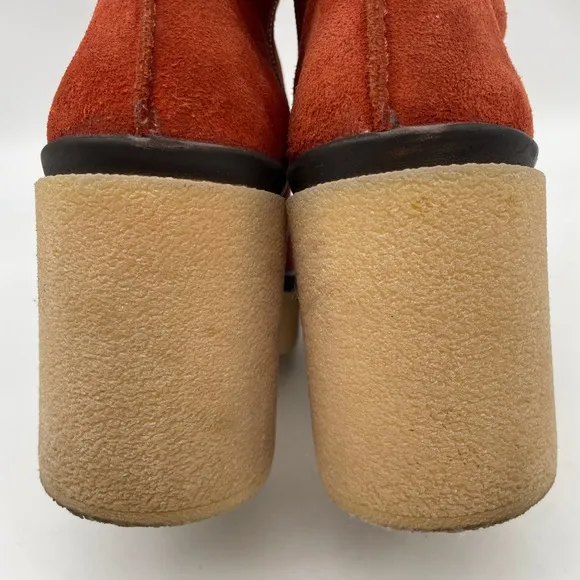 Free People Gigi Burnt Orange Suede Ankle Boots Size 7.5