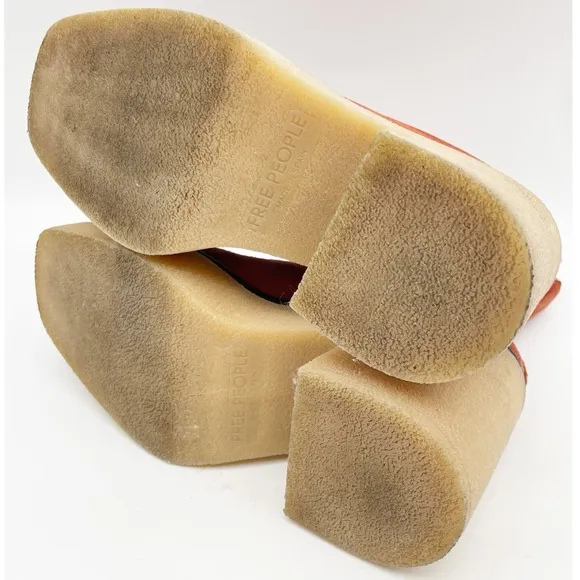 Free People Gigi Burnt Orange Suede Ankle Boots Size 7.5