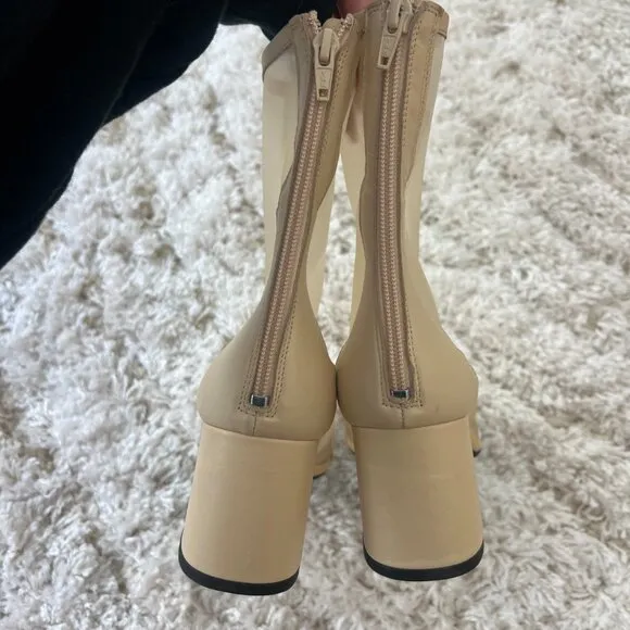Free People Wisteria Mesh Ankle Length Boots Resortwear Nude Tan