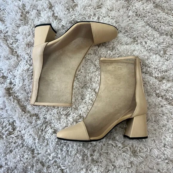 Free People Wisteria Mesh Ankle Length Boots Resortwear Nude Tan