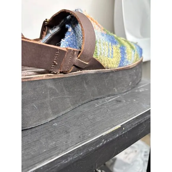Free People Women's Astrid Platform Mule 8.5 Blue Knit Square toe Casual Clogs