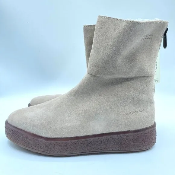 Free People x Cougar Cozy Up Shearling Boot Fur Line Suede Taupe Sz 11 NWOB $198