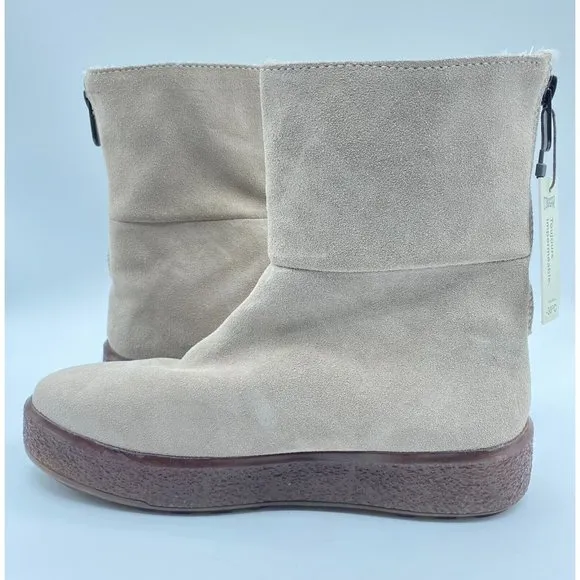 Free People x Cougar Cozy Up Shearling Boot Fur Line Suede Taupe Sz 11 NWOB $198