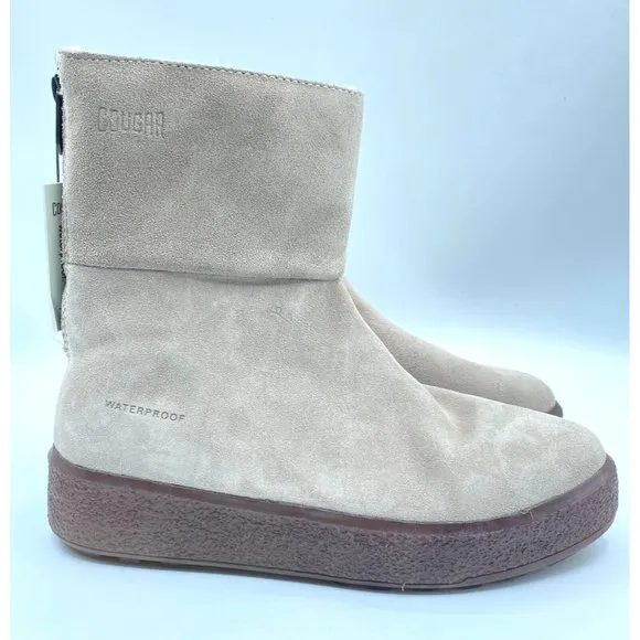 Free People x Cougar Cozy Up Shearling Boot Fur Line Suede Taupe Sz 11 NWOB $198