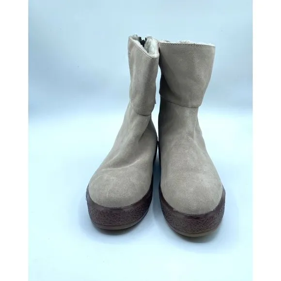 Free People x Cougar Cozy Up Shearling Boot Fur Line Suede Taupe Sz 11 NWOB $198