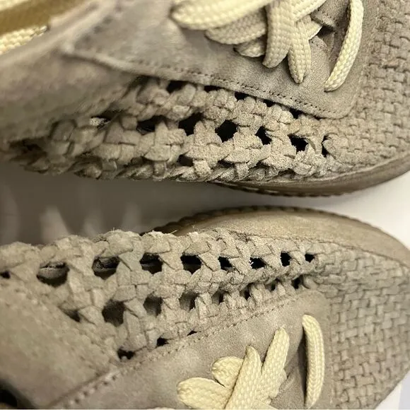 Free People Wimberley Woven Soft Suede Sneaker Moonrock 11 NIB