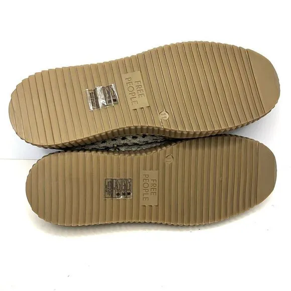 Free People Wimberley Woven Soft Suede Sneaker Moonrock 11 NIB