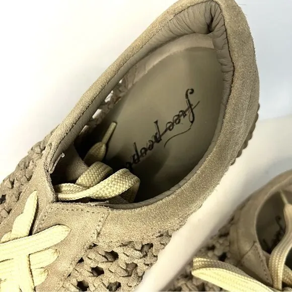 Free People Wimberley Woven Soft Suede Sneaker Moonrock 11 NIB