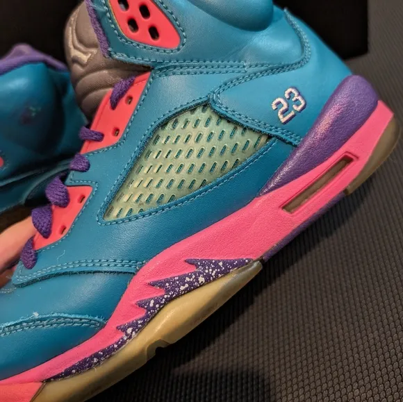 FREE SHIP | Youth 5.5 | Jordan 5 Retro Tropical Teal | Gently Used | 440892-307
