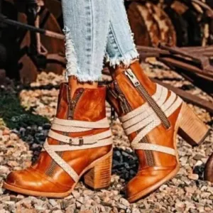 FREEBIRD BY STEVEN Balboa Tan Leather Ankle Boots Size 8 NWOT