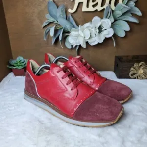 Freeman Plat Easy Joggers Sneakers Men’s Sz 11 Red Leather Suede Boot Po…