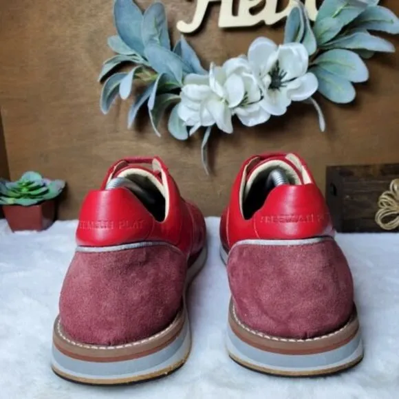 Freeman Plat Easy Joggers Sneakers Men’s Sz 11 Red Leather Suede Boot Po…