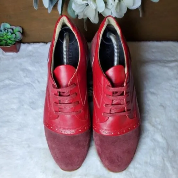 Freeman Plat Easy Joggers Sneakers Men’s Sz 11 Red Leather Suede Boot Po…