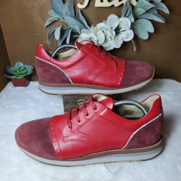 Freeman Plat Easy Joggers Sneakers Men’s Sz 11 Red Leather Suede Boot Po…