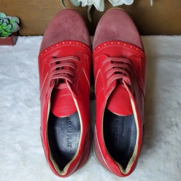 Freeman Plat Easy Joggers Sneakers Men’s Sz 11 Red Leather Suede Boot Po…