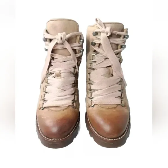 Frye Alta Leather Hiker Boots Women's' Size 7 B Tan &amp; Brown