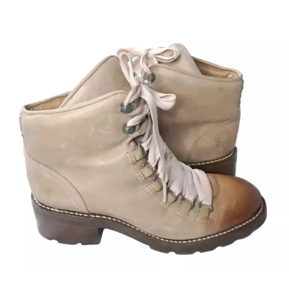 Frye Alta Leather Hiker Boots Women's' Size 7 B Tan &amp; Brown