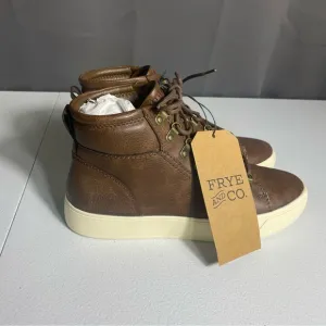 Frye and Co. Tan Suede Chukka Boots with White Rubber Sole and Brown Laces