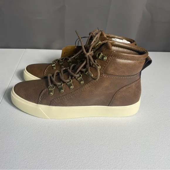 Frye and Co. Tan Suede Chukka Boots with White Rubber Sole and Brown Laces