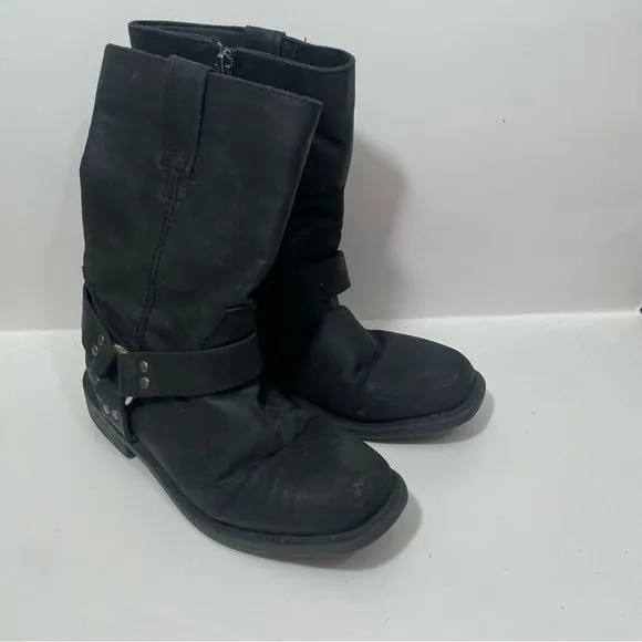 Frye Black Harness Rivet Leather Boots