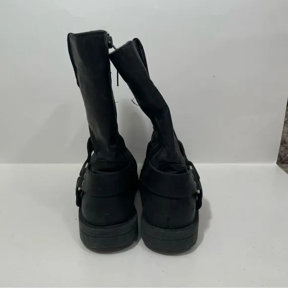Frye Black Harness Rivet Leather Boots