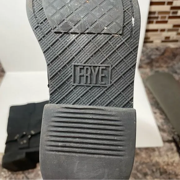 Frye Black Harness Rivet Leather Boots