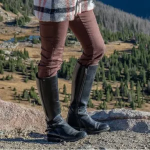 Frye Black Leather Rider Boots