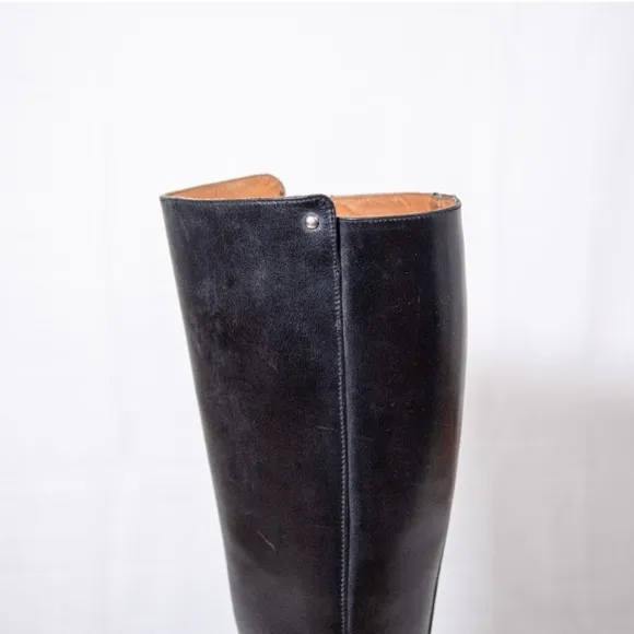 Frye Black Leather Rider Boots