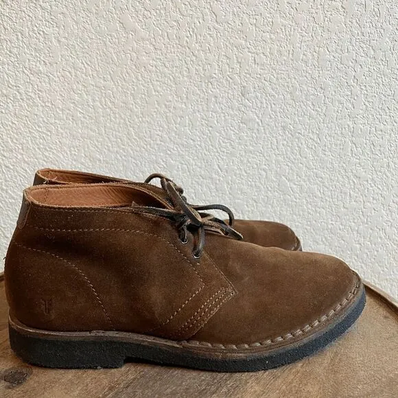 Frye Brown Suede Lace-Up Ankle Arden Chukka Boots Men's Size 7.5