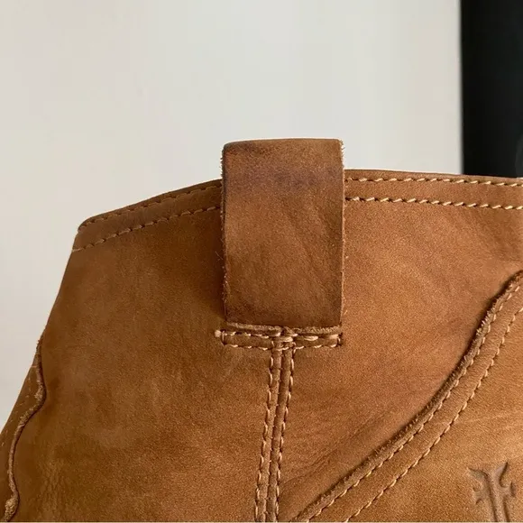 Frye Cognac Brown Suede Reina Booties