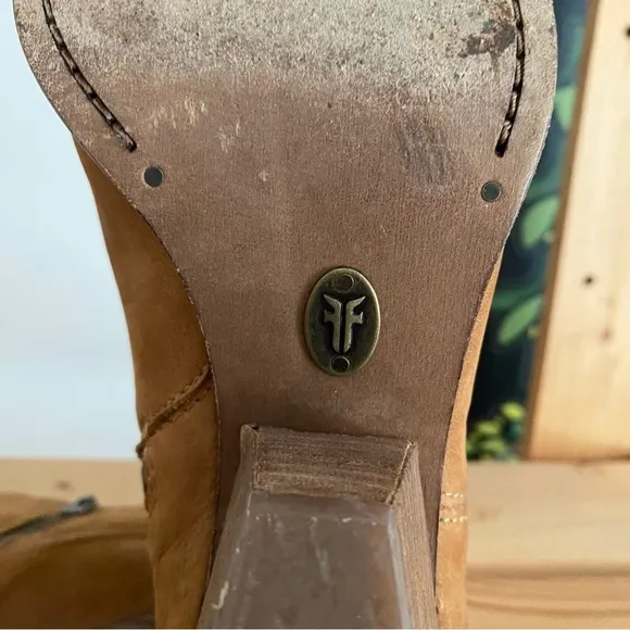 Frye Cognac Brown Suede Reina Booties
