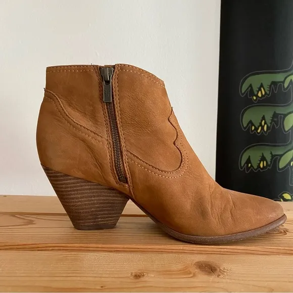 Frye Cognac Brown Suede Reina Booties