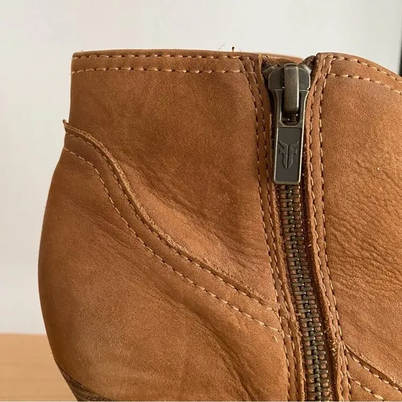 Frye Cognac Brown Suede Reina Booties