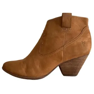 Frye Cognac Brown Suede Reina Booties